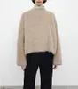 2023Toteme Women's Pullover Cardigan Top with Round Neck Long Sleeves
