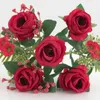Kwiaty dekoracyjne sztuczna róża bez konserwacji Realistyczna symulacja Fałszywy kwiat bezobsługowy na weselu