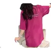 النساء تي شيرت النساء tshirts مصمم الملابس قمصان أزياء المرأة أعلى النسيج القطن النقي جولة الرقبة للسيدات قصيرة الأكمام ملابس الأرجواني الأرجواني s-xl