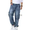 Jeans masculino 2023 Mens Baggy Jeans Men Wide Leg Denim Pants Hip Hop Nova Moda Bordado Skateboarder Jeans Frete Grátis cholyl J230806