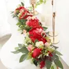 Flores decorativas 2 pçs flor artificial rosa floral arco de casamento pano de fundo decoração festa mesa de jantar arranjo de parede sinal de boas-vindas videira