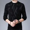 Męskie swetry męskie designer ściągacza długiego rękawu bluza geometryczna druk dzianinowy odzież zima grube ciepłe ubrania