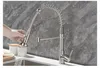 Black and Golden Brass Pulling Kitchen Sink Faucets Dual Outlet Water-Cold Hot Washing Basin Tap Deck Mounted Spring Mixer Taps