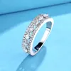 Pierścionki ślubne mody kryształ markiz sześcienne zespoły cyrkonowe dla kobiet panna młoda srebrna kolor zaręczynowy Pierścień Prezent Prezent luksusowa biżuteria