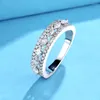 Fedi nuziali Fashion Crystal Marquise Cubic Zirconia Bands per le donne Sposa Argento Colore Anello di fidanzamento Regalo per feste Gioielli di lusso