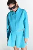 여자 정장 여성 패션 크롭 크롭 트위드 폭격기 재킷 코트 빈티지 긴 슬리브 전면 지퍼 여성 겉옷 세련된 탑