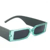 Lunettes de soleil en gros élégant Funky mode petit cadre Rectangle lunettes de soleil Super Cool moderne Punk Hip Hop pour hommes femmes