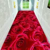 Tapetes Lovely Blossom Fresh Red Rose Sala de Estar Mesa de Chá Tapete Redondo Criativo 3D Tapete de Casamento
