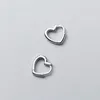 Hoop Earrings Real 925 Sterling Silver 12mm Heart Shape Fashion Jewelry For Girls Anniversary Gift