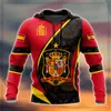 Herren-Kapuzenpullover, spanischer Kapuzenpullover, große Kleidung, Nationales Emblem, bedruckt, Street-Fashion-Sweatshirt, übergroße Oberteile, XXS-4XL