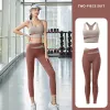 2023New Kontrast Hohe Taille Eng Yoga Anzug Stoßfest Engen Hip Fahrstuhl Nude Yoga Anzug Set Leggings Original