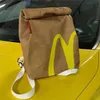 Dessin animé nouveau drôle mignon frites sacs d'emballage étudiant femme cartable toile sac à dos grande capacité sac de messager sacs à main