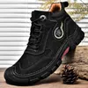 Stivali Stivali da moto da uomo stile vintage Antiscivolo Stivaletti casual Scarpe da trekking maschili in vera pelle Calzature invernali calde per uomo L230806