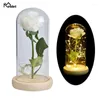 Fleurs décoratives Real Touch Artificielle Soie En Plastique Rose Branche En Flacon LED Bouteille Lampe Festival Fête Boîte Cadeau Faux Meldel