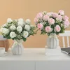 Fiori decorativi Simulazione di rose realistiche artificiali dall'aspetto naturale Bouquet di fiori finti per matrimoni di decorazioni per la casa senza manutenzione