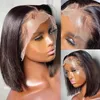 Knochen Gerade Bob Perücke Spitze Front Echthaar Perücken Für Frauen Kurze 13x4 HD Frontal Glueless 180 %