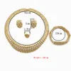 Bruiloft Sieraden Sets Brazilië Goud Kleur Voor Vrouwen Dubai Mode Ketting Oorbellen Ring Armband Set Bruid Party Gift 230804