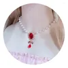 Choker Lolita Gorgeous Vintage Style Multilayer Pearl Lace Gem Necklace Collarbone Chain Necklet For Wedding Princess