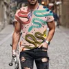 Magliette da uomo Abbigliamento Cartoon Snake Pattern Maniche corte traspiranti Estate Stampa 3d T-shirt per uomo Divertente Casual Abbigliamento da uomo Top