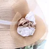 Chapeaux larges chapeaux dame été fleur soleil ombrage chapeau européen américain mode casquette de mariage femmes pliant fil net élégant visière cool casquettes H6545