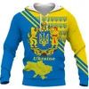 Herrtröjor 2023 mode retro ukraina flagga 3d tryckt tröja unisex pullover par personlighet avslappnad toppar plus storlek