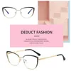 Sunglasses Metal Anti-Blue Light Glasses Women Men Oversized Square Optical Frame Eye Protection Ultra Eyeglasses Office Eyewear