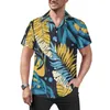 Chemises décontractées pour hommes Chemise tropicale originale Feuilles de palmier jaune Vacances Lâche Été Vintage Blouses Manches courtes Graphique Oversize Tops