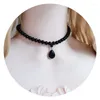 Choker Lolita Gorgeous Vintage Style Multilayer Pearl Lace Gem Necklace Collarbone Chain Necklet For Wedding Princess