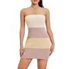 Casual Dresses Women S Y2K Ruched Bodycon Mini Dress Sleeveless Sticke Low Cut Tube Axelless Club Party Streetwear Eesthetic Clothing