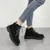 Stiefel Plus Samt Frauen Schnee Flache Baumwolle Retro Kurze Einzelne Warme 2023 Britischen Stil Winter Schuhe Fabrik Direkt Verkauf