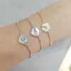 Pulseiras femininas de elos, corrente de mão ajustável, moda, alfabeto árabe, pulseira, garota bonita, sorte, joias