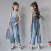 Clothing Sets Kids Overalls Girls' Vest Pants Children's Casual Suspenders Straight Leg Jean Jumpsuit Summer