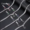 Wedding Jewelry Sets Emmaya Luxury AAA Cubic Zircon 4 Colors Water Drop Earrings Necklace For Women Bridal Party Accessories 230804