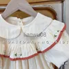 Vestidos de menina estilo coreano roupas infantis 2023 verão bonito curto gola de boneca algodão crianças meninas vestido de princesa roupas de bebê x0806