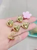 Pendientes de aro 5 pares 2023 Color oro/plata Metal en forma de corazón joyería de moda coreana fiesta mujer dulce accesorios pendiente