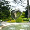 Dekorativa föremål Figurer Heart Square Drop Shape Stainless Steel 3D Roterande vindspinner Chime Metal Decor Home Garden Decoration Outdoor Indoor Rooms 230804