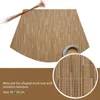 Table Runner 1Pcs PVC Mat Western Style Placemat Non-slip Heat Insulation Bamboo Weave Woven Waterproof Household Necessities