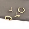 Boucles d'oreilles à tige 4 pièces/ensemble bohême rétro cristal étoile lune géométrie oreille Clip ensemble femmes fête mariage accessoires