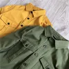 Men's Jackets Amikaki Heavy Work Clothes Double Pocket Shirt Cotton Wash Thick Long-sleeved Japanese Vintage Loose Coat