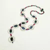 Подвесные ожерелья lii ji Real Stone Mutil Color Женский ожерелье 75 -сантиметровое ожерелье 75 -сантиметровое изящные ювелирные изделия.
