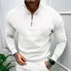 Men's Hoodies Stand Collar Men Top Zip Half-open Neckline Sweater Stylish Winter Pullover Warm Slim Fit Soft For Comfort