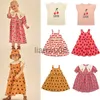 Girl's Dresses Kids Dresses for Girls 2023 New Summer Jelly Brand Baby Casual Linen Cute Print Fashion Cotton Flower Big Girl Outfit Vestidos x0806