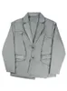 Мужские куртки чистая посадка винтажная трехмерная вкрапленная асимметричная диагональная спереди вниз по хлопчатобумажному костюме.