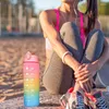 Butelki z wodą przenośne sporty motywacyjne butelki z markerem upłynnym kubkiem do sportu na świeżym powietrzu BPA za darmo