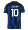 2023 2024 Inter Lukaku Soccer Jerseys Fans Player نسخة Dzeko Lautaro 2023 2024 Barella Calhanoglu Kids Milans Football Shirt Mens Sets Kids kit Moniform Boys