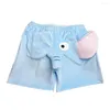 Shorts masculino Cartoon Lovely Elephant Pijamas supermacios Summer Lounge Calças para dormir Pijama Uso doméstico