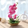 Flores decorativas flor falsa simulada em vaso estante decoração de janela planta verde artificial para casa sala de estar criativo