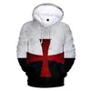 Hommes Hoodies Modèles Hoodie Harajuku Knights Templar 3D Sweat À Capuche Hommes Et Femmes O-cou Casual Shirt