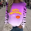 Kobiety z kapturem puste bluza Kobiet Autumn Halloween nadruk pullover ekipa szyi z długim rękawem top baseball mama