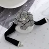 Chains Exaggerated Rhinestones Bracelet Short Choker Ornaments Novel Flower Collar Necklace European And American Jewelry T8DE